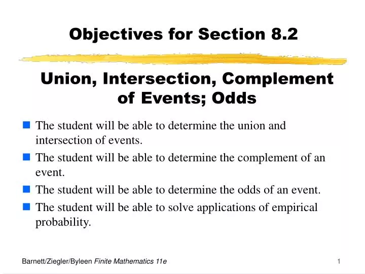 objectives for section 8 2