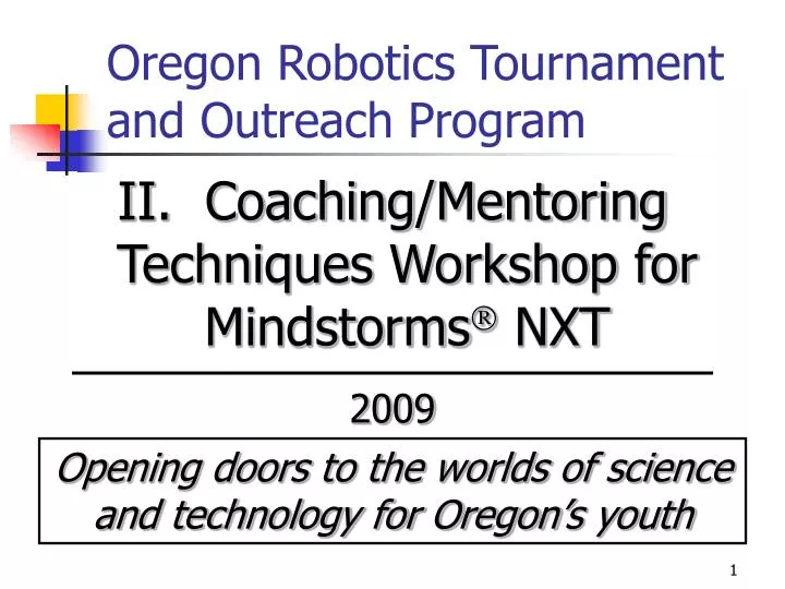 oregon robotics tournament and outreach program