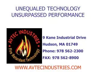 UNEQUALED TECHNOLOGY UNSURPASSED PERFORMANCE