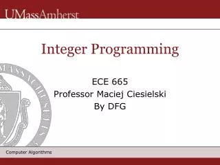 Integer Programming