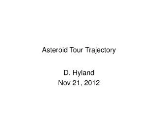 Asteroid Tour Trajectory