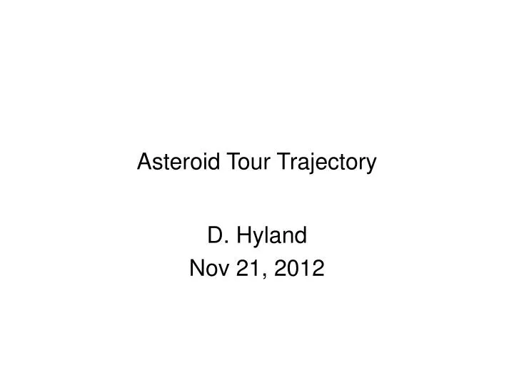 asteroid tour trajectory