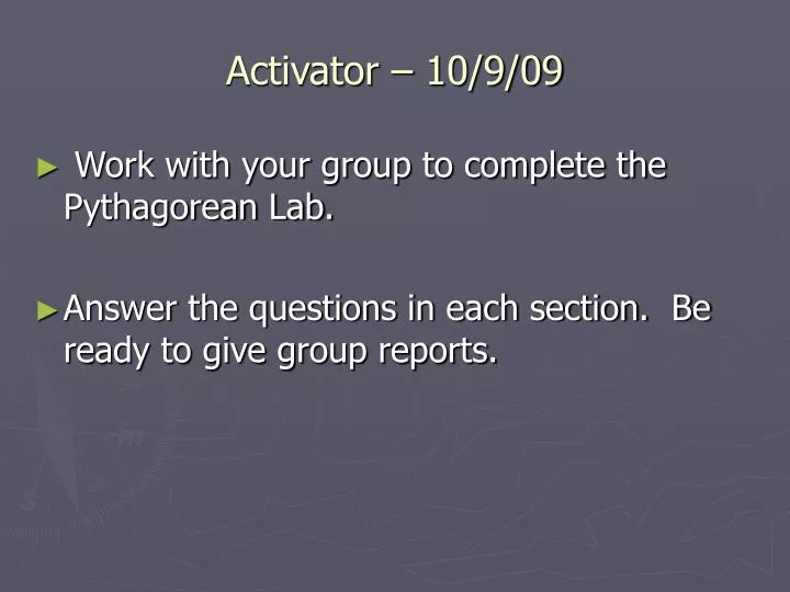 activator 10 9 09