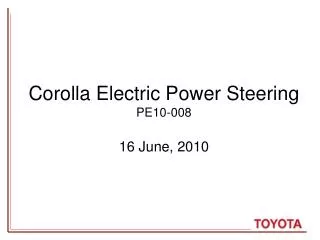 Corolla Electric Power Steering PE10-008
