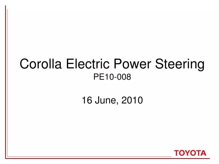 corolla electric power steering pe10 008