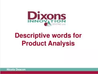 Descriptive words for Product Analysis