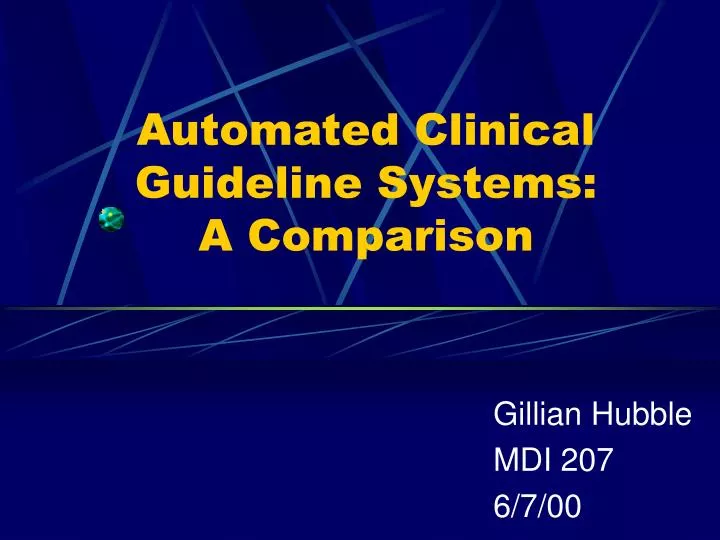 automated clinical guideline systems a comparison