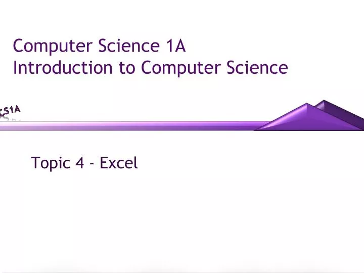 computer science 1a introduction to computer science