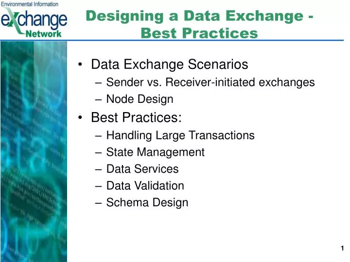 designing a data exchange best practices