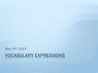 Vocabulary Expressions