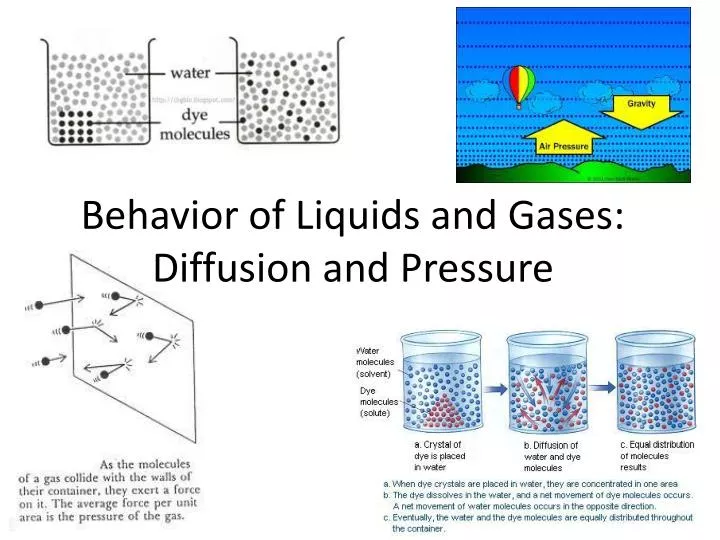 behavior of liquids and gases diffusion and pressure