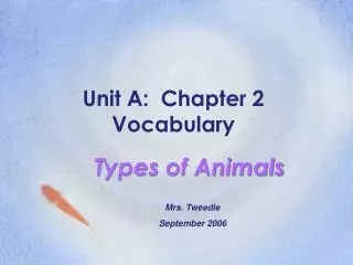 Unit A: Chapter 2 Vocabulary