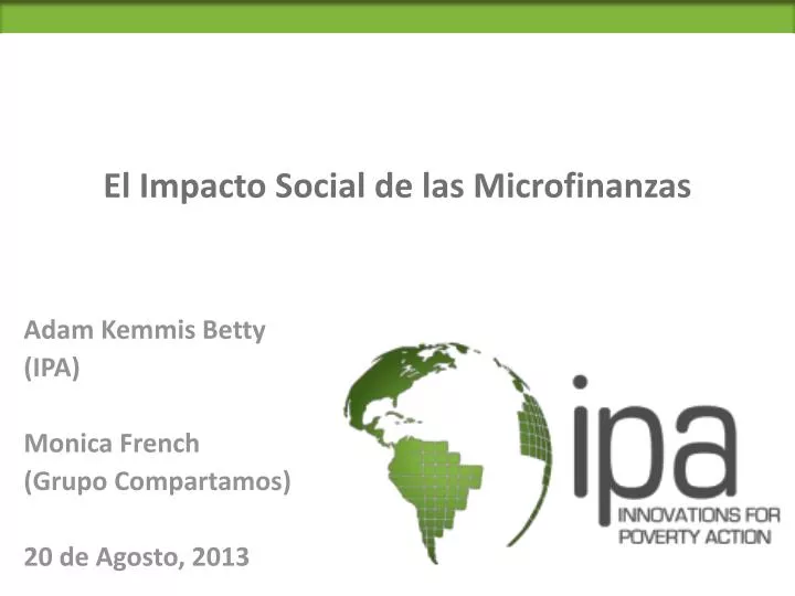 el impacto social de las microfinanzas