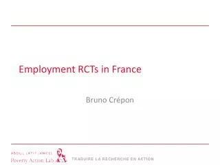 Employment RCTs in France