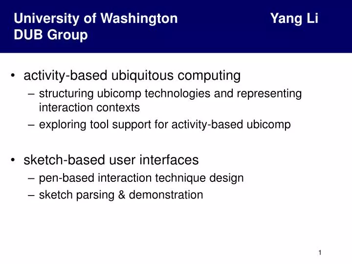 university of washington yang li dub group