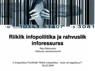 Riiklik infopoliitika ja rahvuslik inforessurss