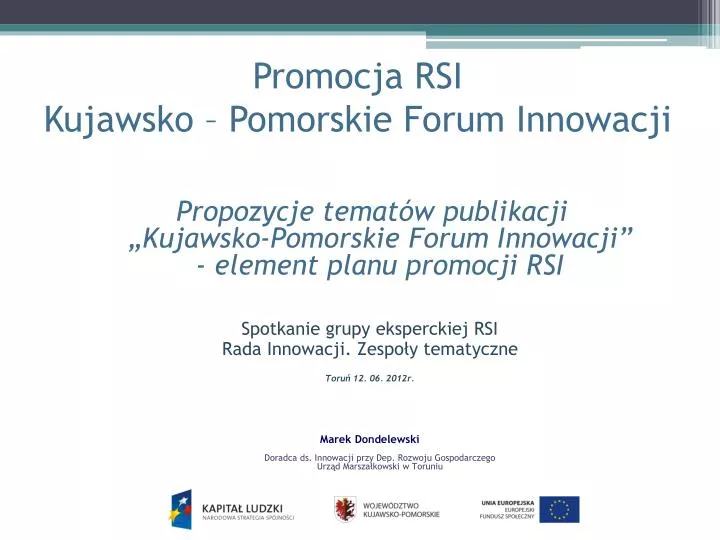 promocja rsi kujawsko pomorskie forum innowacji