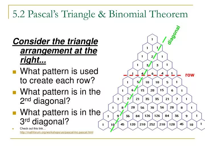 5 2 pascal s triangle binomial theorem