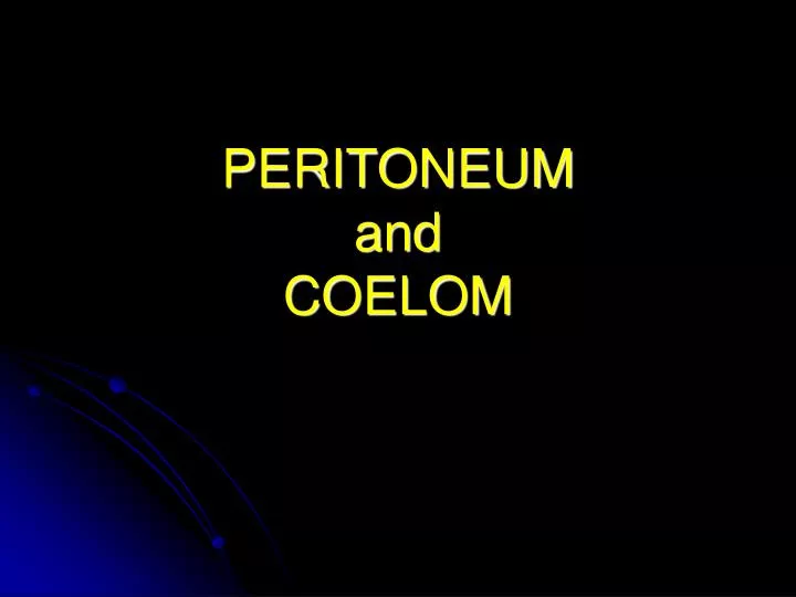 peritoneum and coelom