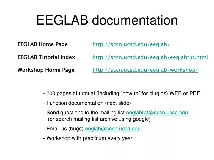 eeglab documentation