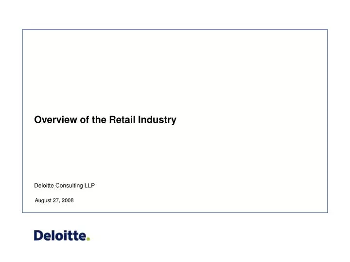 overview of the retail industry