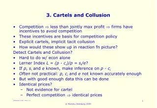 3. Cartels and Collusion