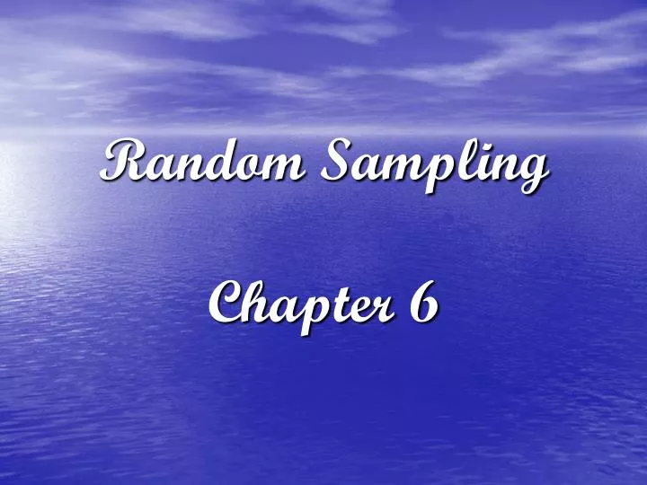 random sampling chapter 6