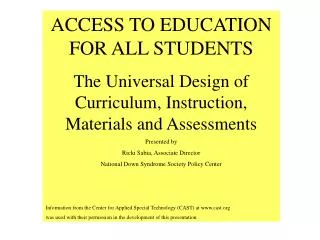 ACCESS TO EDUCATION FOR ALL STUDENTS