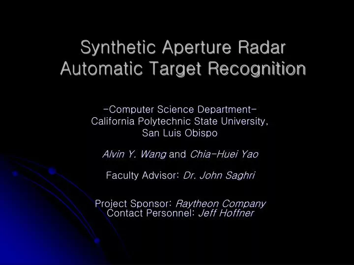 synthetic aperture radar automatic target recognition