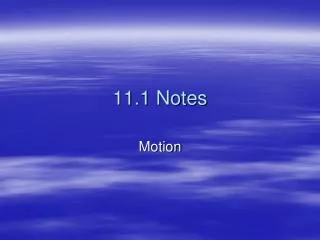 11.1 Notes