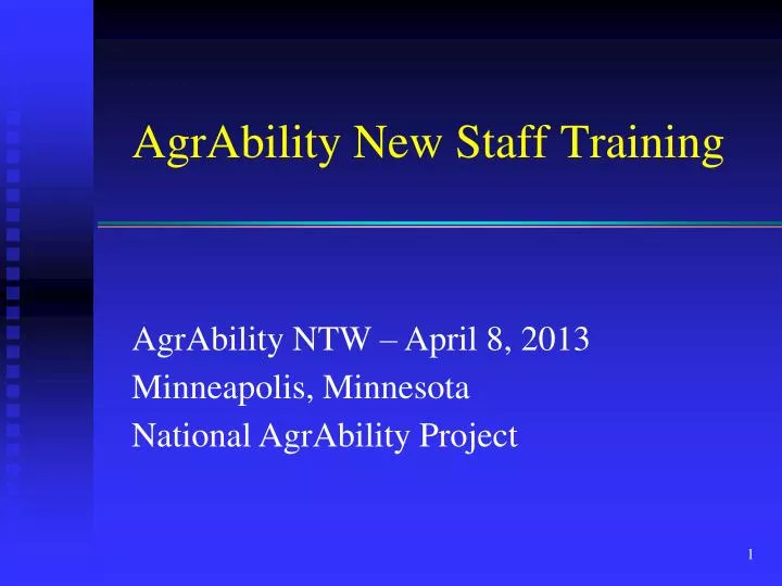 agrability new staff training