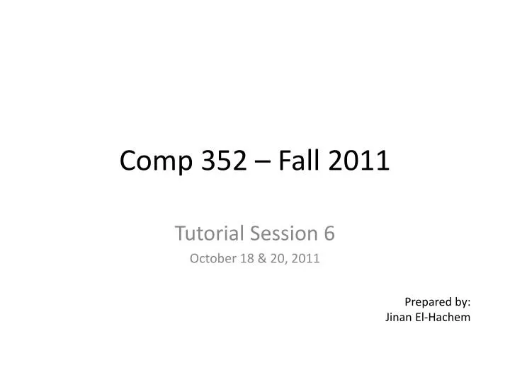 comp 352 fall 2011