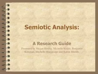 Semiotic Analysis: