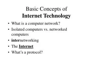 Basic Concepts of Internet Technology