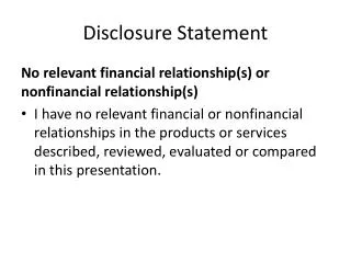 Disclosure Statement