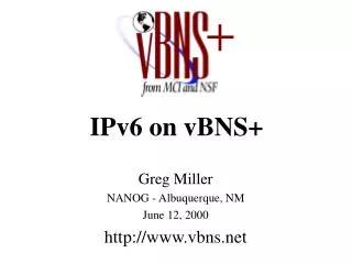 IPv6 on vBNS+