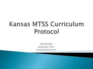 Kansas MTSS Curriculum Protocol
