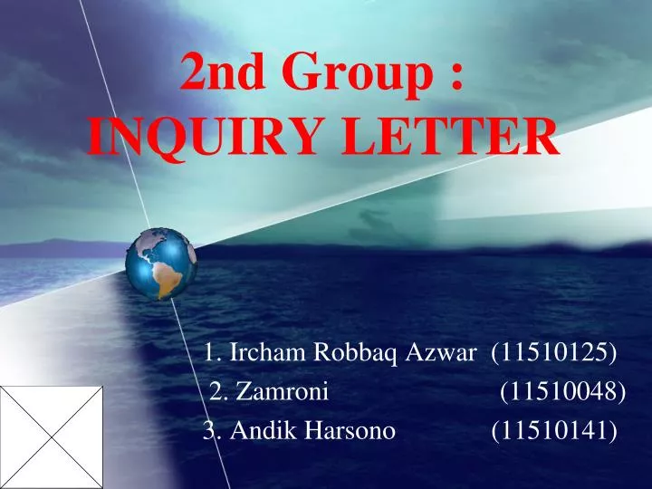 2nd group inquiry letter