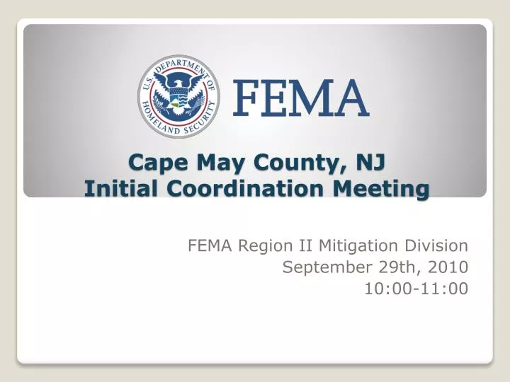 cape may county nj initial coordination meeting