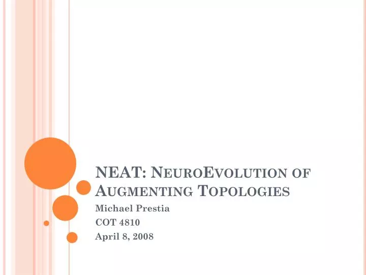 neat neuroevolution of augmenting topologies