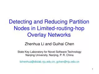 Detecting and Reducing Partition Nodes in Limited-routing-hop Overlay Networks