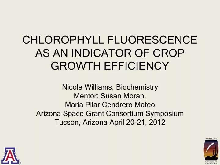 chlorophyll fluorescence as an indicator of crop growth efficiency