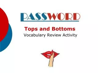 Tops and Bottoms Vocabulary Review Activity