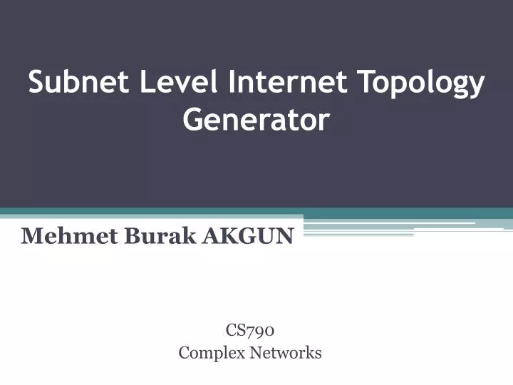 subnet level internet topology generator