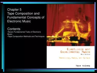 Chapter 5 Tape Composition and Fundamental Concepts of Electronic Music