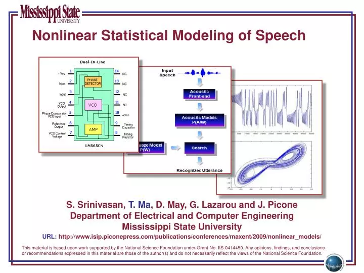 nonlinear statistical modeling of speech