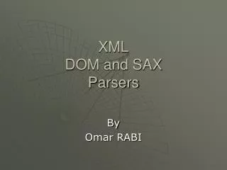 XML DOM and SAX Parsers