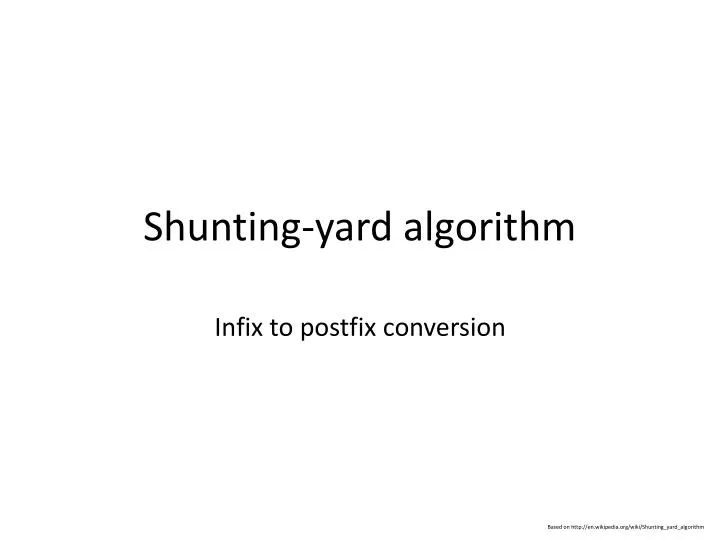 shunting yard algorithm