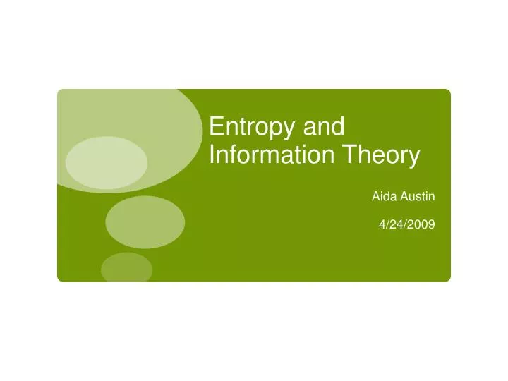 entropy and information theory