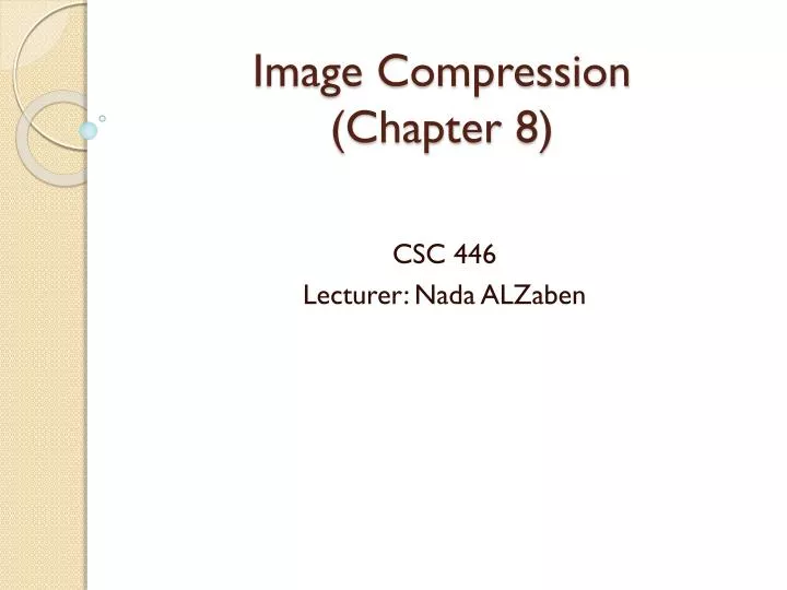 image compression chapter 8